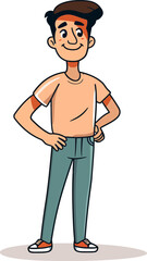 Cowboy Man Ridin the Lone Trail in Vector Illustration