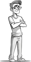 Prospector Man Pannin for Gold in Vector Art
