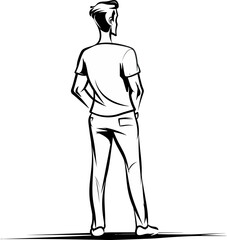 Cowboy Man Ridin the Open Range in Vector Art