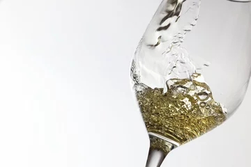  Tasty aromatic wine in glass on white background, closeup. Space for text © New Africa
