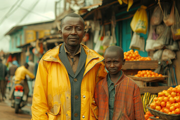 Fototapeta premium Addressing poverty and promoting social welfare through a community-driven initiative. Generative Ai.