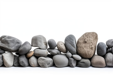 AI generated rock border on white background.