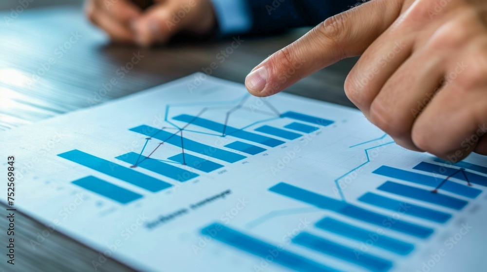 Poster analyzing financial growth on digital display. generative ai
