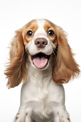 Fototapeta premium Close up of a dog with its mouth open, suitable for pet-related designs