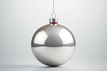 A shiny Christmas ornament hanging from a string. Perfect for holiday decorations