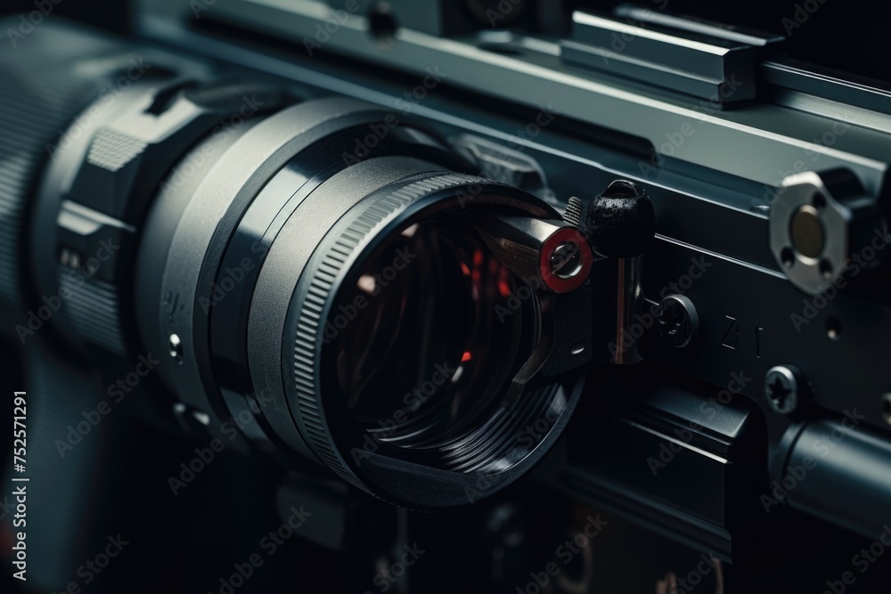 Poster close up of a camera lens, suitable for technology concepts
