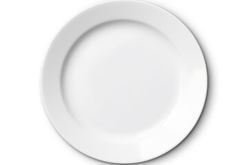 A simple white plate on a clean white surface, suitable for food photography projects