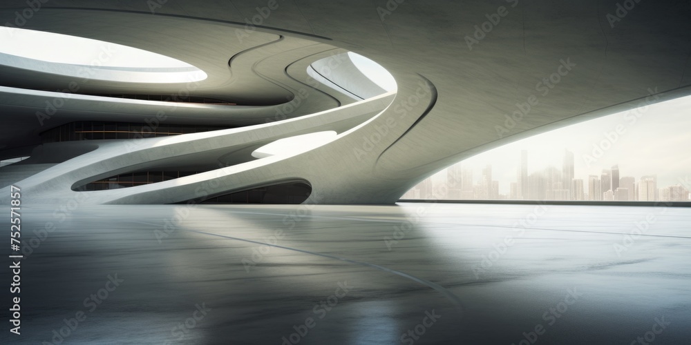 Poster modern architectural design with natural light source. suitable for real estate or construction conc