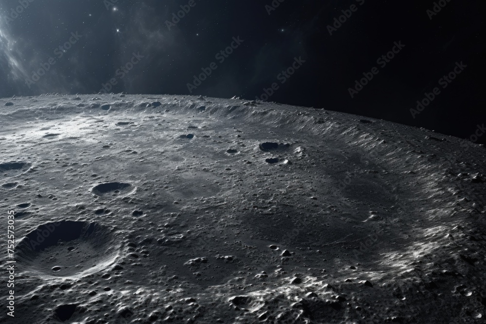 Poster A stunning view of the moon from its own surface. Ideal for science and space-related projects