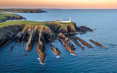 Sunset scene at Galley Head Lighthouse in County Cork Ireland