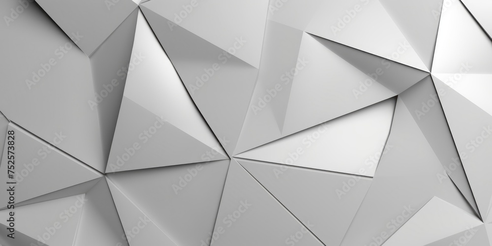 Poster a white wall covered in geometric triangles. suitable for modern design concepts