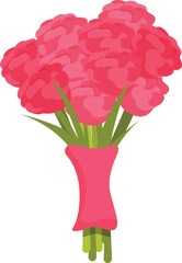 Pink flowers bouquet icon cartoon vector. Floral surprise present. Blooming service