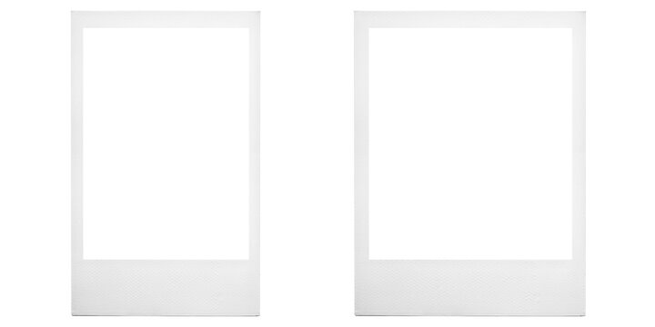set of two vintage Polaroid / instant photo frames in different formats / isolated graphic design elements	
