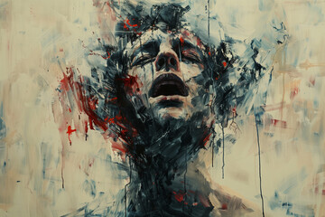 drepression and anxiety heavy burden abstract art