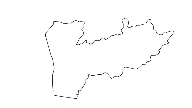 animated sketch of the map of Farah in Afghanistan