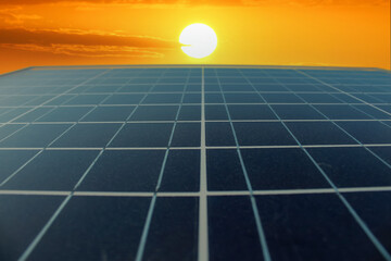 energy panels that generate electricity from the sun. Power plant using renewable solar energy with...