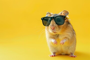 Sunglasses Savvy: Hamster Coolness, AI Generative
