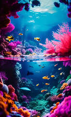 Fototapeta na wymiar Colorful Sea Life Animals