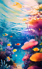 Obraz na płótnie Canvas Colorful Sea Life Animals