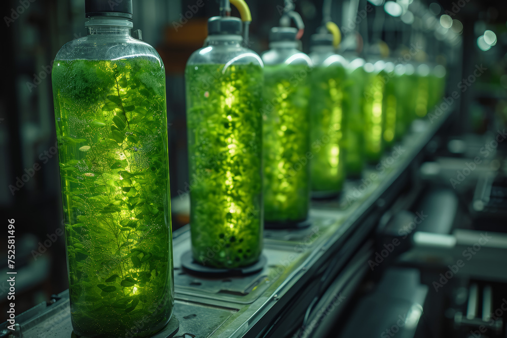 Poster visionaries in algae biofuel technology, developing efficient systems to convert algae into renewabl