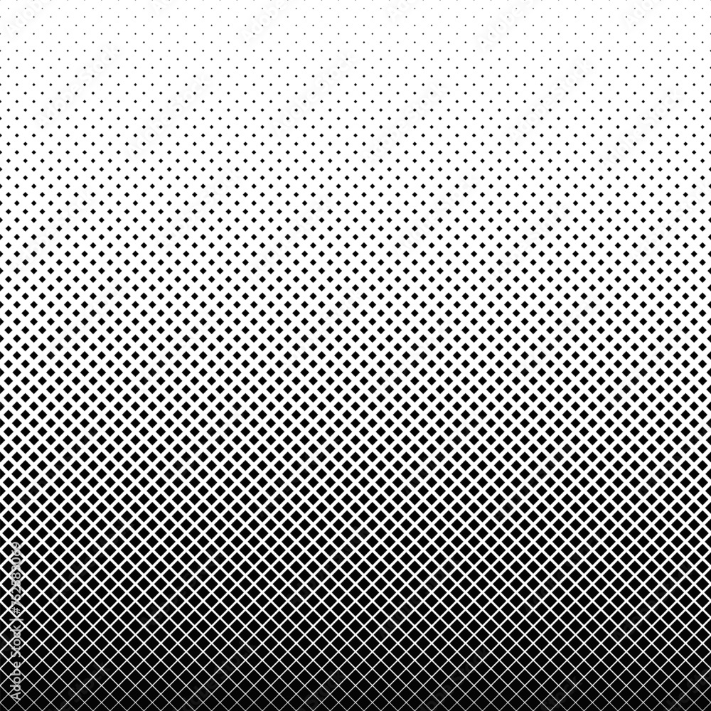 Poster geometrical repeating diagonal square pattern background - black and white abstract vector graphic d