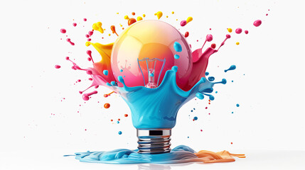 Painted Brilliance: Bursting Ideas from Light Bulb, Gen AI