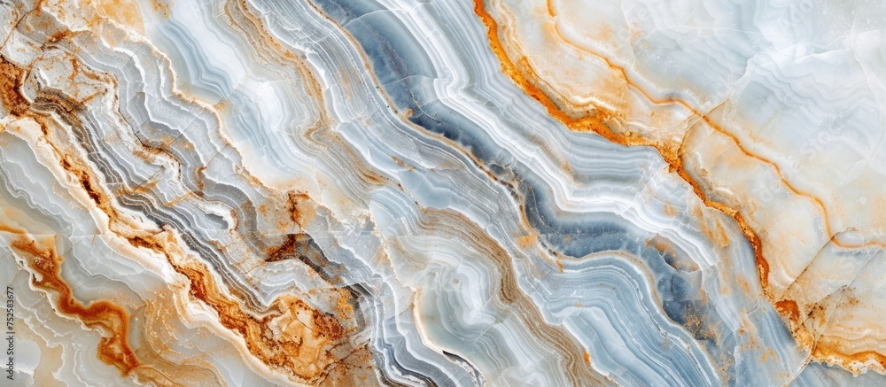 Poster elegant blue and golden marble texture background design with rich textured surface and abstract art
