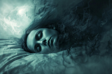 Sleep paralysis concept surreal design