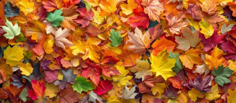 Vibrant and colorful autumn leaves wallpaper for fall season decoration and nature backgrounds