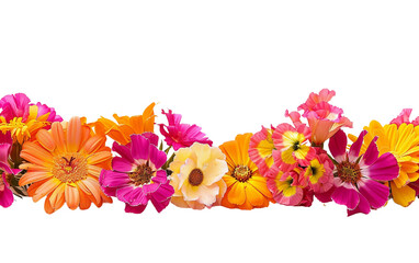 Joyful Colorful Floral Garlands for Holi Celebrations Isolated on Transparent Background PNG.