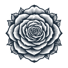 Rose. Vintage woodcut engraving style vector illustration.