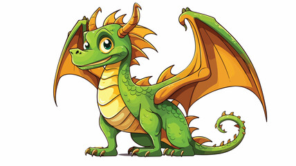 Cartoon dragon freehand draw cartoon vector illustration