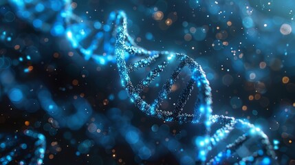 illuminated DNA helix background, DNA molecular, genetics, biotechnology and medical research. Human cell structure