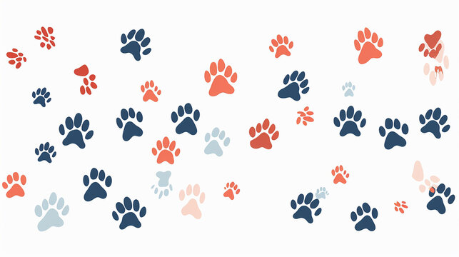 
Adesivo de etiquetas de pegadas de patas de cachorro, fundo branco