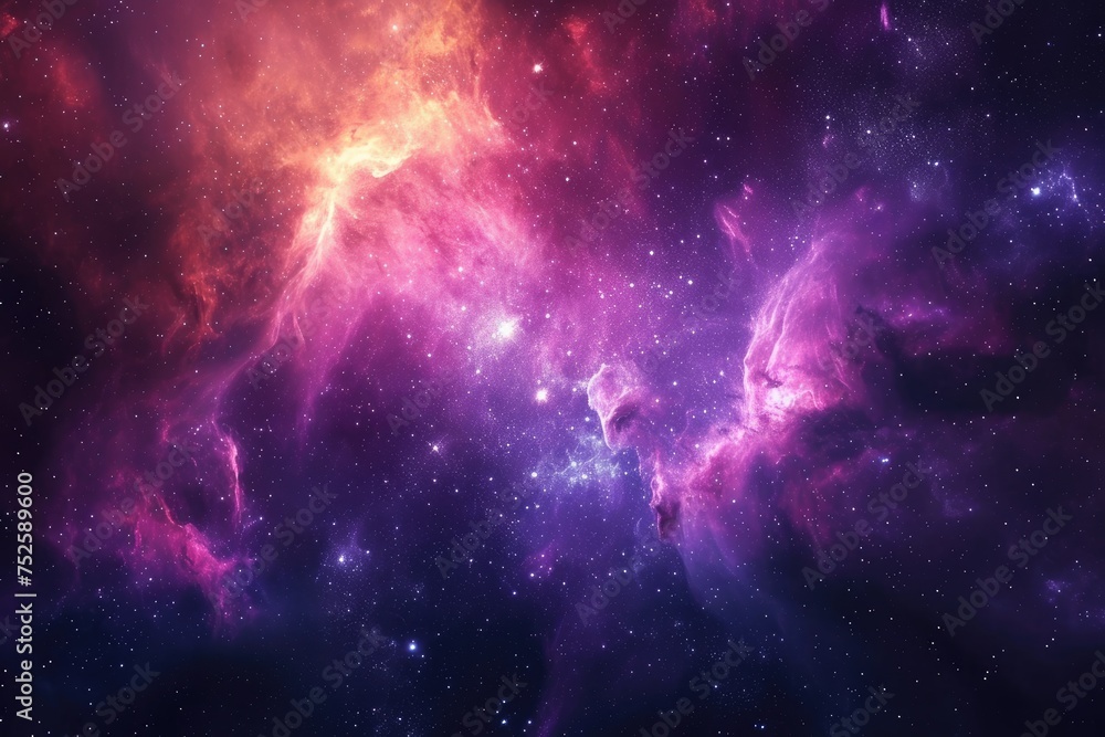 Wall mural celestial harmony resonates through colorful galaxy symphony