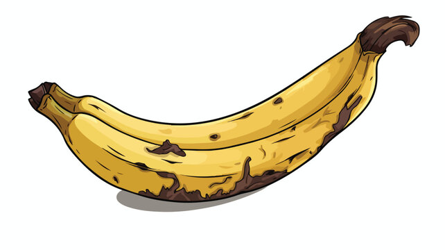 Cartoon rotten banana freehand draw cartoon vector 