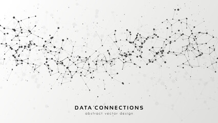 Abstract mesh vector background. Futuristic technology style card. Lines, point, planes in 3d space.