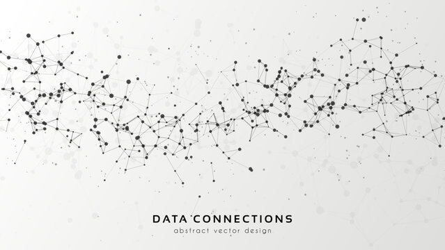 Abstract mesh vector background. Futuristic technology style card. Lines, point, planes in 3d space.