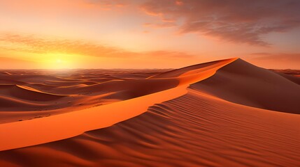 Fototapeta na wymiar Sand dunes in the desert at sunset. 3d render illustration