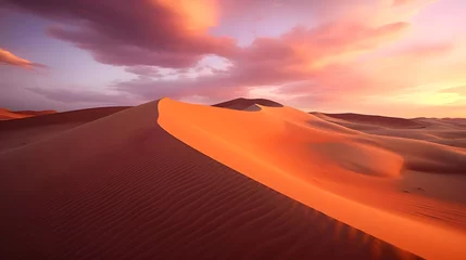 Wandcirkels tuinposter Panoramic view of sand dunes in Sahara desert, Morocco © A