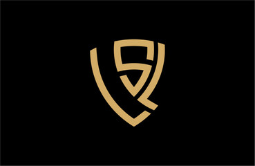 LSL creative letter shield logo design vector icon illustration