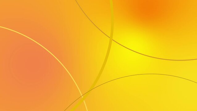 Animated Abstract Circle Waves on Vibrant Yellow Orange Background. 4k animation of technology design background with circular rings seamless looping
