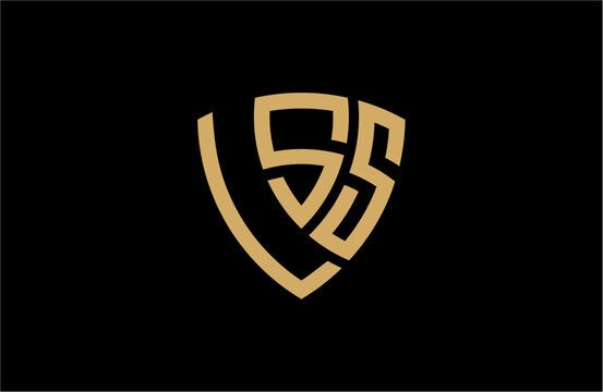 LSS creative letter shield logo design vector icon illustration