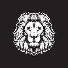 lion art black and white hand drawn illustrations vector
