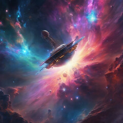 Obraz premium Galactic Nebula Exploration Png Design