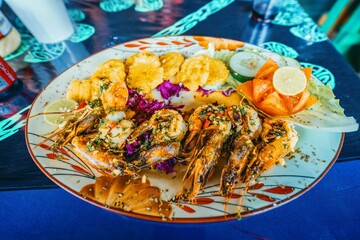 fried fish with coconut rice