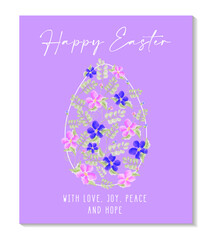 Colorful and Decorated Easter Eggs Painted with Watercolor