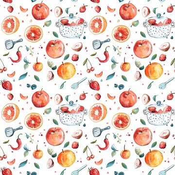 Jugoso patrón de verano con los cítricos, la cocina y el tema de los alimentos patrón, brillante sin fisuras patrón de tonos naranja, superficie patrón imprimible
