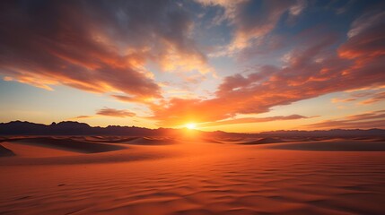 Fototapeta na wymiar Sunset over the sand dunes in Death Valley National Park, California