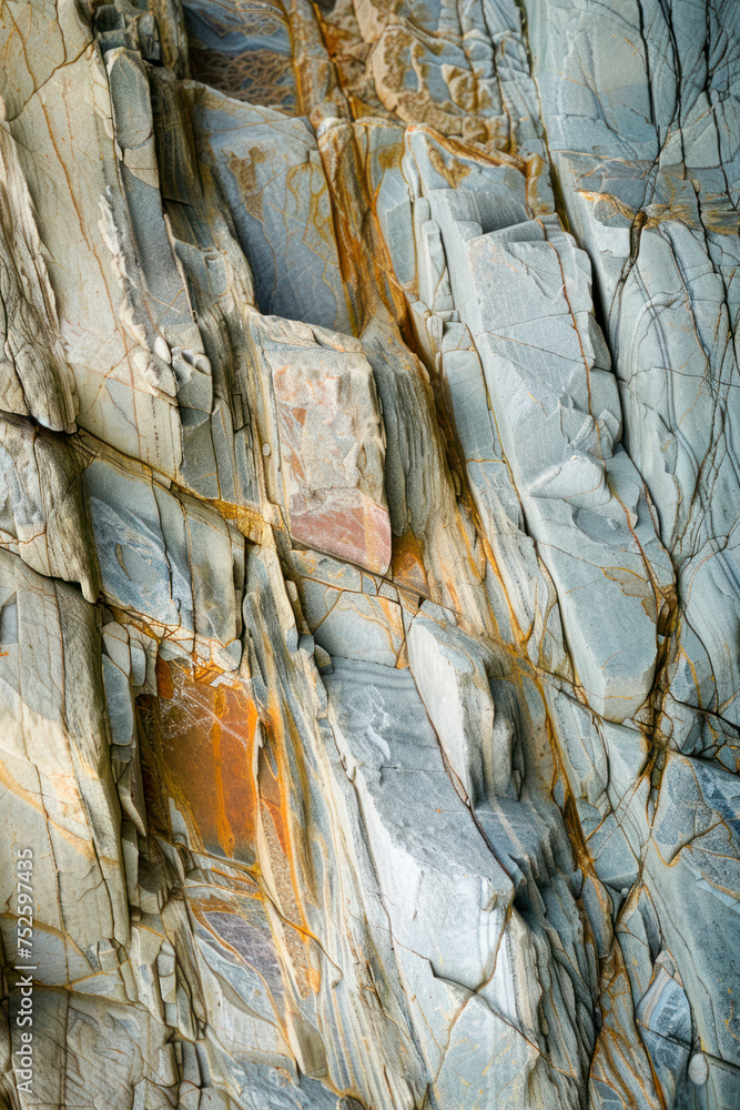 Poster vertical texture patterns and colors on a cliff of a beach.